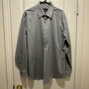 Van Heusen Gray Dress Shirt Classic Fit